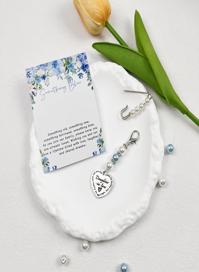 Dorla Cool Something Blue Gift for Bride Daughter in Law Bouquet Charm Clasp From Mother in Law Bridal Party Gifts Wedding Day Accessories for Bride to be - Image 2